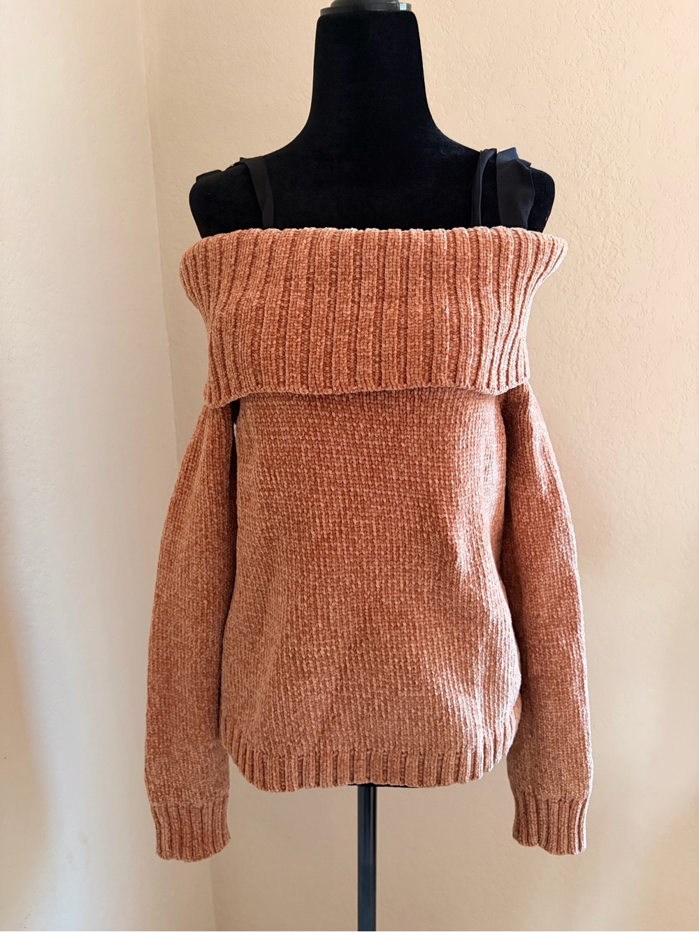 cinq a sept Off-the-Shoulder Chenille Sweater in Rust